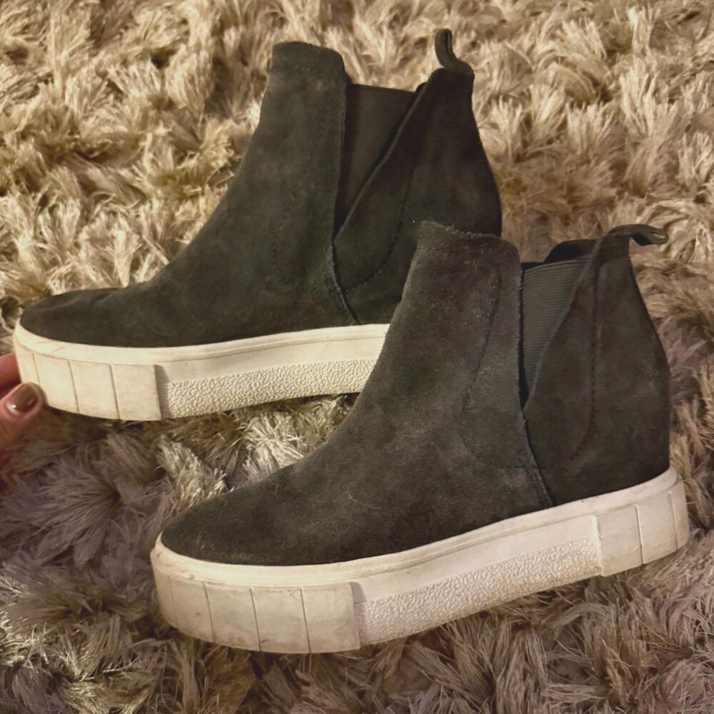 Dolce Vita Gray Genuine Suede Leather Zabie Sneaker Style Booties